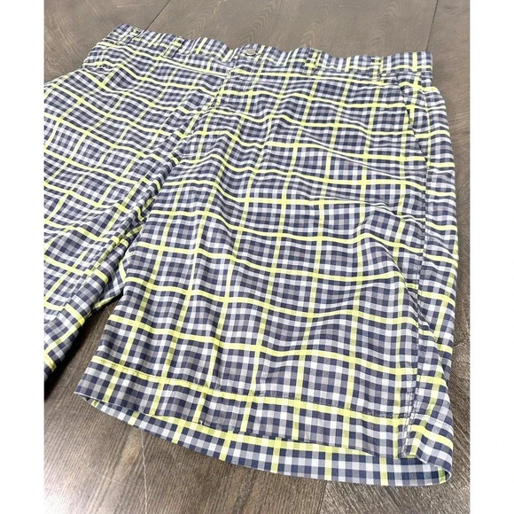 Callaway Golf Shorts Blue Yellow Plaid Pockets Stretch Men's 40 - Picture 3 of 10